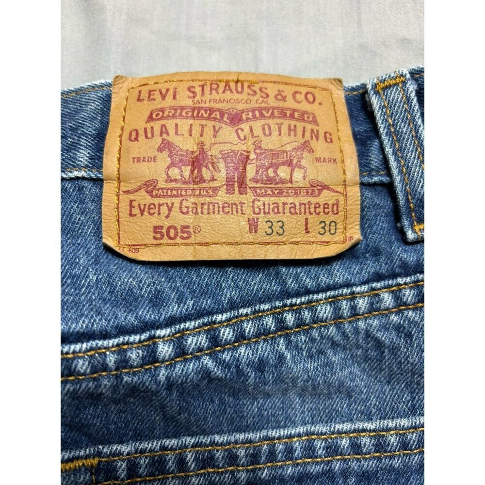 Vintage 80s Levis 505 Mens 33x30 Blue Reg Straight Made In Canada Nice Patch - Picture 10 of 12